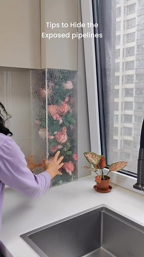 1.2M views · 7.8K reactions | Check these tips if have an exposed piping and would like to conceal them creatively ✨ • • #kitchendiy #kitchencounters #homeimprovementprojects | Tiffany Design Studio | Facebook