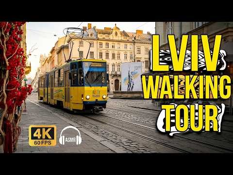 🇺🇦 Save Ukraine [3/6] - walking tour ukraine — Lviv Tour with Captions [4K/60fps]