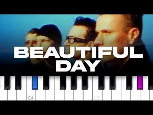 U2 - Beautiful Day (piano tutorial)