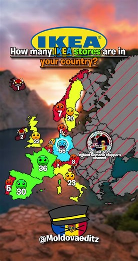 @England-RomaniaMapper How many IKEA stores are in your country?🤔 #europe #geographythroughmaps #map