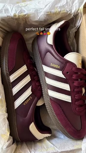 FASHIONSHELVES on Instagram: "Pov: you found the perfect fall sneakers : @megi.salata - - #adidas #adidassamba #sneakers #fallfashion #autumn #burgundy #ootd #fashiongoals"