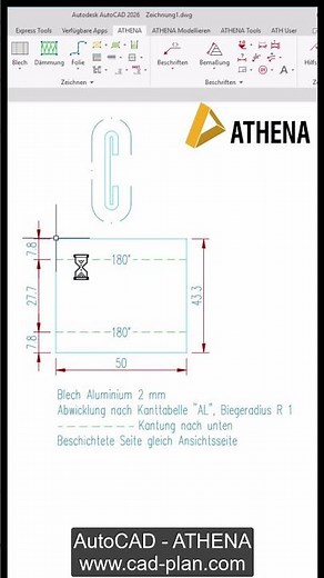 Blechbearbeitung für AutoCAD-Anwender #construction #autocad #drawing #tutorial #athena #sheetmetal
