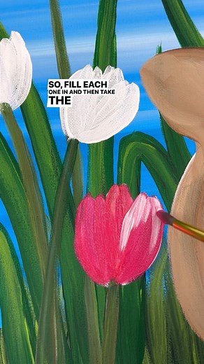 [clip] Painting simple tulips 🎨 #easypainting #beginnerfriendly #acrylicpainting | Emily Seilhamer Art