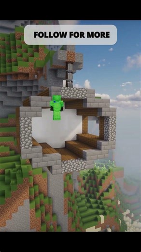 🔥🔗🏘️This Hanging House in Minecraft is INSANE 🤯 #minecraft #minecraftbuilding #easyhouse