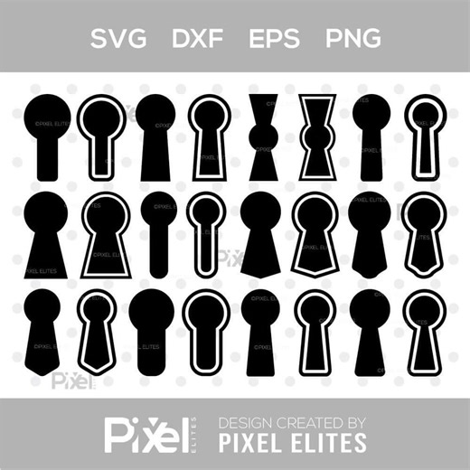 Keyhole Symbol SVG Bundle | Lock and Key Silhouette | Dxf Eps Png | Cricut Cut Files - Etsy