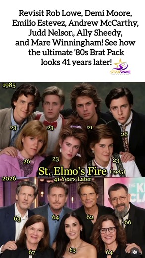 41 YEARS OF 'ST. ELMO'S FIRE'! 🎷🔥 See The Brat Pack Then vs Now!#StElmosFire #BratPack #RobLowe