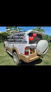 TOYOTA PRADO TX J95. Automatic transmission 3000cc Diesel engine 4 WD Original paint, new tyres 7 Seater , Working sunroof,Low mileage, Cool heavy music. 💰 Asking price Ksh 950k. #property #SellYourCar #investment #legitAndTrustedOnlineSeller #stanofalltrades | Stan Lee Nawate