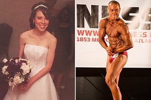 Transgender man got married as a Size 6 bride but is now ahunky bodybuilder
