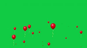Download Red Balloons Flying up in the air animation isolated on Green Screen Background for free