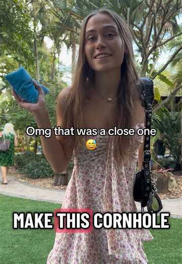 Would you of been happy if I made the shot? #socialmedia #trendingjoke #sundress #cornhole #springbreak