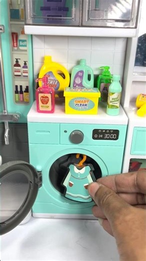 Unbelievable ASMR Sounds from Toy Washing Machine Laundry 😍 #miniwashingmachine #shorts