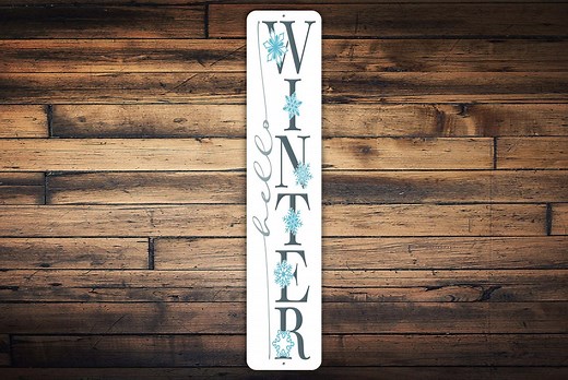 Hello Winter Sign, Front Porch Winter Sign, Farmhouse Winter Decor, Farmhouse Winter Sign, Housewarming Gift, Vertical Metal Sign - Etsy