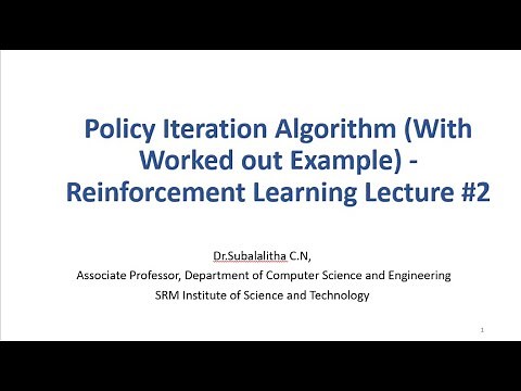 Policy Iteration algorithm (with worked out example) -Reinforcement Learning Lecture #2