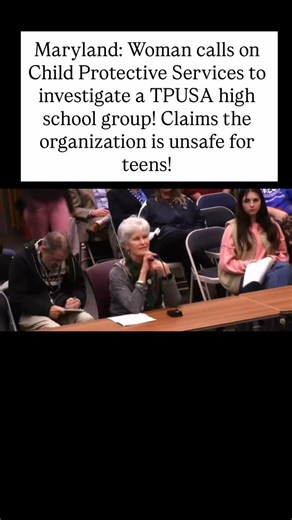 Calvert County, #Maryland, a woman testified that conservative students who started a Turning Point USA Club America chapter should be reported to Child Protective Services. TPUSA high school chapters are student-led organizations. Students exercising their right to organize around political ideas is not abuse. It is protected speech. Reporting families to CPS because you disagree with their political views crosses a serious line. We can debate policy. We can disagree on ideology. But labeling c