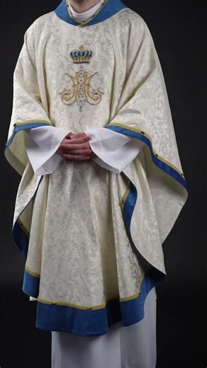 Marian chasuble made of Italian fabric Handmade 7006