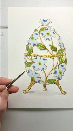 Join my Patreon to paint a watercolour Faberge Egg for Easter.
