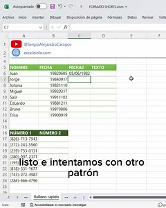 119K views · 7.7K reactions | Aprende a extraer texto y unir fechas y números usando Relleno rápido en #Excel | EXCELeINFO | Facebook