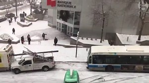 Slow motion car crashes were a reality in Montreal where icy conditions led to some fortunately injury free road accidents. | The Guardian