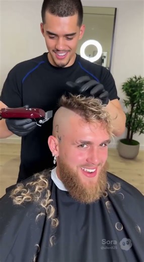 Sneak shaves Jack Paul’s hair