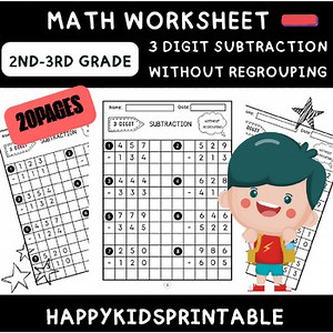 3-Digit Subtraction Without Regrouping: Structured Practice for Grades 2-3