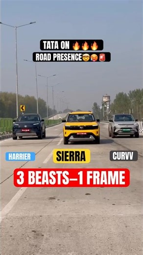 TATA SIERRA road presence🚨🔥 with HARRIER & CURVV in a single frame🤯 #tatasierra #shorts #tata