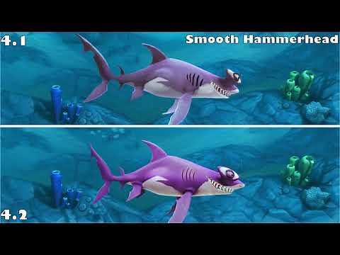 Hungry Shark World - New Shark Redesigns (Old vs. New Comparison) (4.2 Update) (READ DESC)