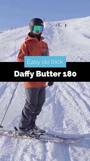 Stomp It Camps | How to Daffy Butter 180 on Skis. Learn funky tricks with us at our camps. Link in bio @atomicski #skiing #freestyleskiing #butter