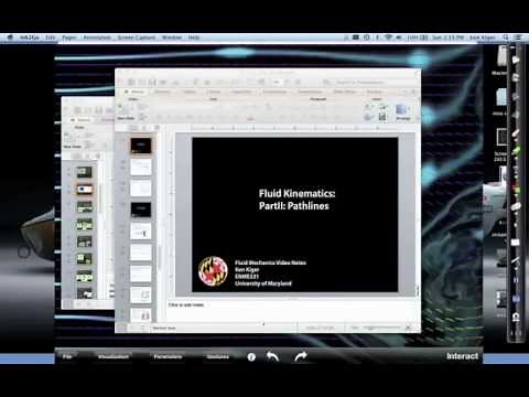 fluid kinematics: pathlines. Definitions, animations, discussion and worked example