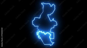 map of Shah Alam in malaysia with glowing neon effect