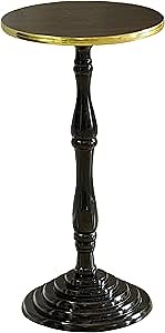 Round Wooden Side Table, Living Room Accent Pedestal End Table - Modern Furniture, Home Decor, Tall Decorative Stand, Elegant Home Furnishing, Brown