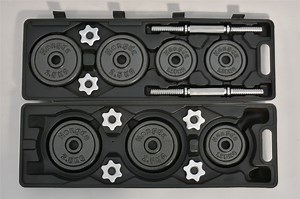 [Hot Item] 50kg Cast Iron Dumbbell Set, Dumbbell Weights with Connecting 2in1 Barbell Rod, Adjustable Fitness Dumbbell Suit with Storage Box