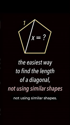 The easiest way to find the length of a diagonal, not using similar shapes