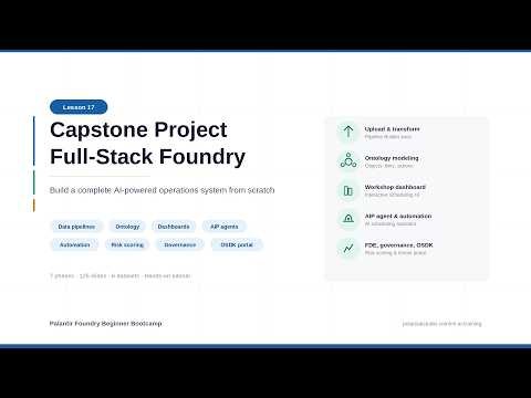 Palantir Foundry Capstone: Build a Complete AI Operations System from Scratch Hands-On Introduction