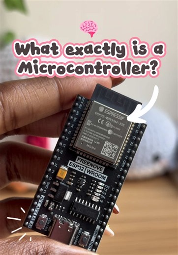 What is a microcontroller? 🤔💡 It’s the most important part of any electronics project, but I see lots of people confused as to what it actually is. Often times in the tech space I usually see people simply call it “the brain” of the project. I’ve also seen a lot of people (including myself 😅) get a “development board” and a “microcontroller” mixed up or use them interchangeably. This video goes over what a microcontroller is, and how it works with the rest of your engineering project! 🧠🌸 #t