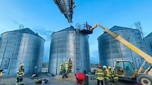 Person rescued after being trapped inside grain silo