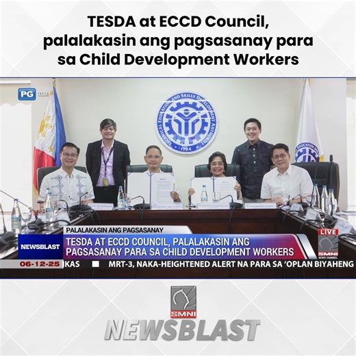1.7K views · 23 reactions | Nagkasundo ang Technical Education and Skills Development Authority o TESDA at Early Childhood Care and Development o ECCD Council sa bagong programa na layong palakasin ang kasanayan ng mga Child Development Worker para sa mas maayos na pag-aalaga at paghubog ng mga kabataang Pilipino. | via Daniella Paulite | Newsblast | Facebook