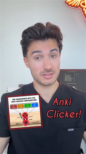 66K views · 116 reactions | Get your Anki Clicker with a FREE Anki deck on my page now!! ⚡Instant Setup Pre-Programmed with the most popular button controls ⚙️Customize the buttons with our Anki Add-On Comes with USB charging cable FREE Anki deck of your choosing included #anki #medstudent #medschool #medicalschool #premed #premedstudent #usmle #mcat | Medschoolbro | Facebook