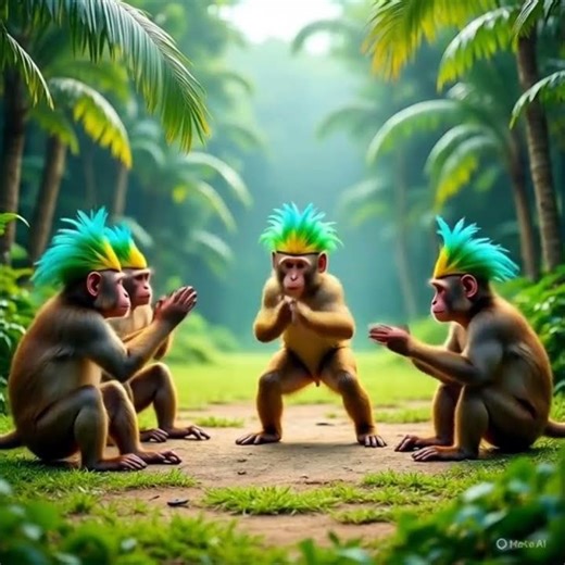 🐒 Jungle Monkey Dance Party | Funny Monkeys Clapping & Dancing in the Forest 🌴🎉