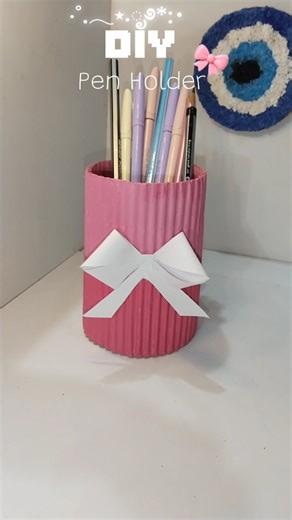 DIY Cute pen Holder l Easy Cardboard Aesthetic Desk Organizer using waste Materials ✨
