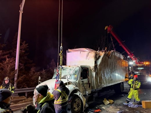 Overturned Truck Hoisted By Crane On I-287, I-78 Exit In Somerset County: Video