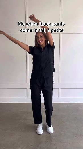 Airmed Black Scrub Pants for Women in Tall & Petite Sizes