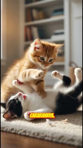 KUCING LUCU BERANTEM! 😺 | Mio dan Mia Adu Cakar 😹 #kucinglucu #kucing #kucingimut