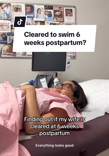 We’re leaving for Mexico and a nurse on the phone told her she wasn’t cleared to swim at 6 weeks… so we went to the doctor to double check in person. 😅