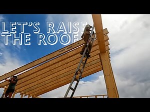 DIY Installing Roof Joists For Our Single Pitch Roof | Off Grid Cabin Build