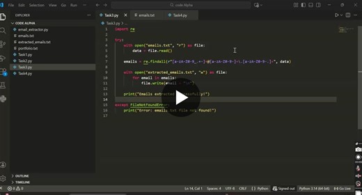 #python #automation #taskcompleted #learningpython #backenddevelopment #codealpha #internshiptask #regex #filehandling | Muhammad Haseeb