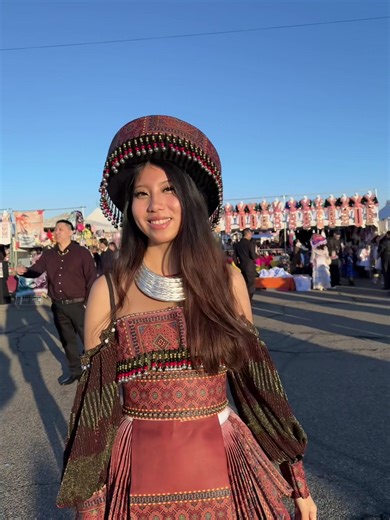 Pretty Hmong Girl in Traditional Fashion