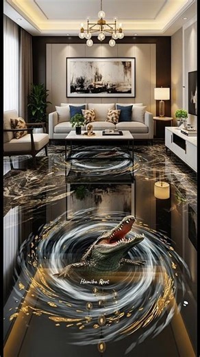 From Concrete to 3D Alligator Floor 🐊 | Epoxy Transformation Timelapse #epoxyfloor #3dart #shorts