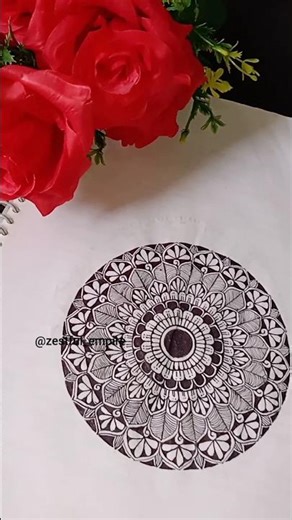 Easy Circle Mandala Art #circlemandalaart #easymandalaart