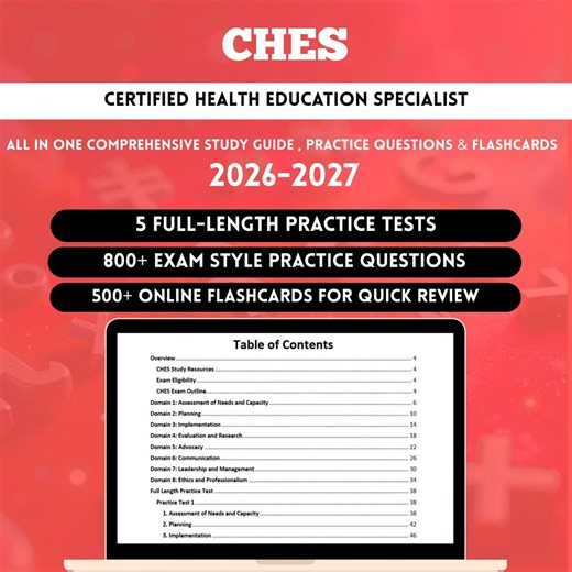 CHES Exam 2026 | Ches Exam Prep | Certified Health Education Specialist Exam | Ches Exam Flashcards | Ches Practice Exam | Ches Exam Guide - Etsy Canada