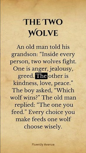 The Two Wolves Story | Life Lesson That Will Change Your Mindset Forever